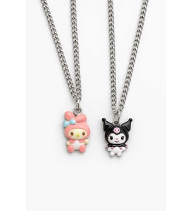 Kuromi & My Melody İkili Çocuk Kolyesi En İyi Arkadaşlar Sevimli Takı Seti BFF Kız Çocuk Kolyesi