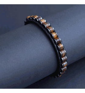 Clays Jewellery Kaplan Gözü Doğal Taş Slim Bileklik, Erkek Bileklik, Kadın Bileklik