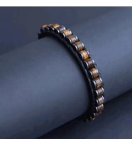 Clays Jewellery Kaplan Gözü Doğal Taş Slim Bileklik, Erkek Bileklik, Kadın Bileklik