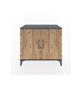 Hyperion Şifonyer 2 Raflı 2 Kapaklı 88x44x80 Antrasit-Çam