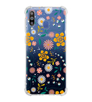 Samsung Galaxy M30  Köşe Korumalı Antişok Kapak Çiçek Tasarımlı Şeffaf Silikon Kılıf