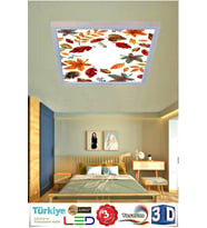 Sonbahar Yapraklı Modern 60w Led Avize , Tasarım Ürün 60cmx60cm Büyük Ölçü