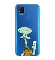 Xiaomi Redmi 9C / 10A Uyumlu Squidward Selfie Tasarımlı Şeffaf Telefon Kılıfı
