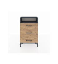 Arges Komodin Tek Raflı 3 Çekmeceli 60x30x96 Antrasit-Çam