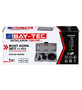 BAY-TEC MK0300 11 PARÇA BUAT AÇMA PANÇ SETİ – AHŞAP MDF ALÇIPAN DELİK TESTERE SETİ