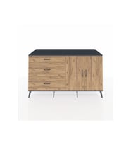 Kronos Konsol 2 Raflı 3 Çekmeceli 2 Kapaklı 176x59x99 Antrasit-Çam