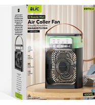 Blic 5 Başlıklı Buharlı Klima Fanı 600ML Su Hazneli Siyah USB-C Şarj ile Kullanım Masaüstü Air Cooler Siyah