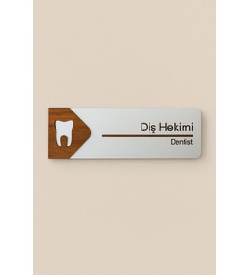 Lucena Diş Hekimi Ofis Oda Kapı İsimliği Yönlendirme Tabelası Levhası Kişiselleştirilebilir