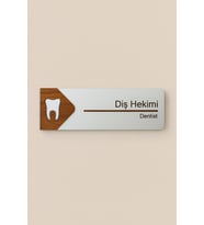 Lucena Diş Hekimi Ofis Oda Kapı İsimliği Yönlendirme Tabelası Levhası Kişiselleştirilebilir