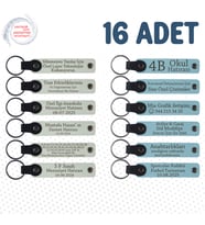 Beyaz & Gök Mavi, Kamp Gezisi Ekibine Anlamlı Anı, 16’li Set, İsim Yazılı Anlamlı Deri Hediyelik