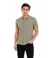 Erkek Önden Düğmeli Yakalı Gölek Tişört Regular Kalıp BGL-ST05562
