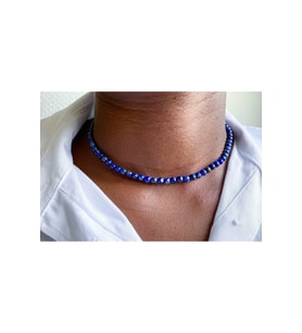 Lapis Lazuli Taşı Doğaltaş Kolye 4 Mm