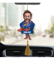 Kişiye Özel Süper Adam Karikatürlü Ahşap Dikiz Ayna Araba Süsü