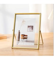 resim çerçevesi, metal cam, dikey dikdörtgen RESİM çerçevesi 25*20 CM (Gold)