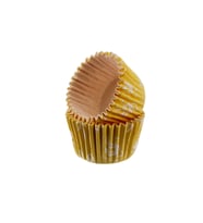 Cupcake Kalıbı Pet Kapsül  Kek Kalıbı48X34 MM (100 Adet)  Fiyonklu Sarı