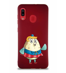 Samsung Galaxy A30 Soft Premier Kapak Bayan Puff Tasarımlı Silikon Kılıf - Mürdüm (Şeffaf)