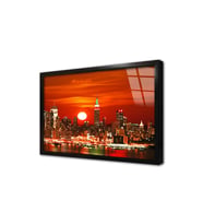 New York Gece Çerçeveli Cam Tablo