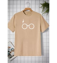 Unisex Potter Baskılı T-shirt (Bej)
