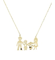 Çekirdek Aile 14 Ayar Altın Kolye