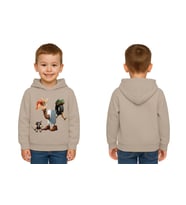 Unisex Brainrot Baskılı Çocuk Swaetshirt Kapüşonlu 3 İplik Şardonlu (Taş)