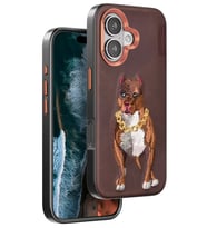 Iphone 16 Perma Desenli Kapak - Kahverengi