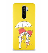 Xiaomi Redmi Note 8 Pro Soft Premier Kapak Aşk Tasarımlı Silikon Kılıf - Sarı (Şeffaf)