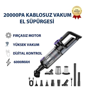 22000Pa 6000mAh Kablosuz Vakum Güçlü El Süpürgesi