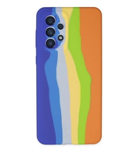 Durukar® Samsung Galaxy A53 5G Kılıf Ebruli Lansman Silikon - Mavi-Turuncu