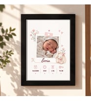 işiye Özel Tasarımlı Çerçeve + Bebek Temalı Özel Tasarımlı Fotoğraf Yeni Doğan Bebek Hediyesi