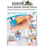 Oynar Başlıklı Musluk Filtresi 1 Adet Musluk Başlıgı Sıçramayı Önleyen Pervaneli Tasaruflu Batarya Ucu Mutfak Banyo