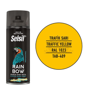 Selsil Rainbow Akrilik Sprey Boya TRAFİK SARI 400 ml. - RAL1023