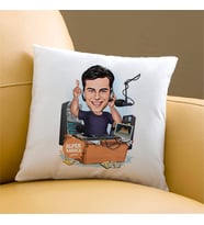Kişiye Özel Müzik Tutkunu Erkek Karikatürlü Yastık
