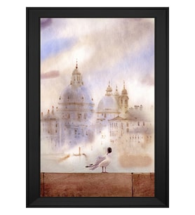 Manzara Temalı Kanvas Tablo 80 x 110 cm Siyah Çerçeve