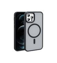 Apple iPhone 12 Pro Uyumlu Kılıf M-safe Şarj Özellikli Mat Arka Yüzey Zore Sio Kapak (Siyah)
