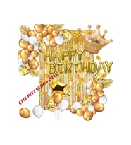 Lüks Happy Bırthday Kral Taçlı Doğum Günü Seti