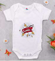 BK Kids Ceryan Kaçağı Tasarımlı Beyaz Bebek Body Zıbın-1