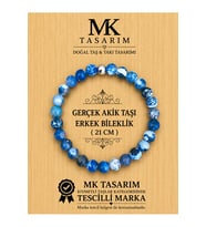 MK TASARIM GERÇEK KAHVERENGİ AKİK TAŞI ERKEK BİLEKLİK MK.8000.004 - RAHATLIK-DİNGİNLİK-ENERJİ- STRES BİLEKLİĞİ