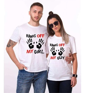 Tshirthane Hands Off Sevgili Kombinleri Tshirt Kombini (Tek Ürün Fiyatıdır.)