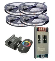 20 Metre 12V 60 Ledli RGB İç Mekan Şerit Led 20A Slim Trafo 36 A Dokunmatik RF Led Kontrol Üniteli S