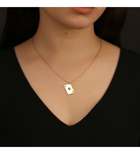 14 Ayar Gerçek Altın Kaplama Gümüş   Kişiselleştirilebilir Kupa Kızı Kolye (Gold)
