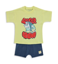 Civil Baby Shark Crew Baskılı 6-18 Ay Takım - Sarı