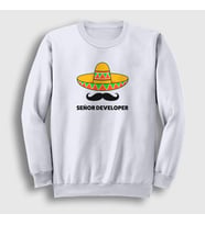 Presmono Unisex Beyaz Senior Developer Yazılımcı Sweatshirt 339010tt (Beyaz)