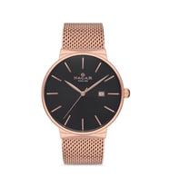 Nacar Hasır Kordon Rose Gold Klasik Erkek Kol Saati NC34-290431-RBRM