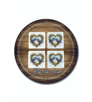 bilge tasarım Stone Decor Taş Bardak Altlığı 4'lü Set 10x10x1 Cm desenli