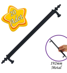 20 Adet Erciyes kulp Siyah 192 mm Kulp Mobilya Mutfak Dolabı Çekmece Dolap Kapak Kulpu Kulbu Metal Kulpları