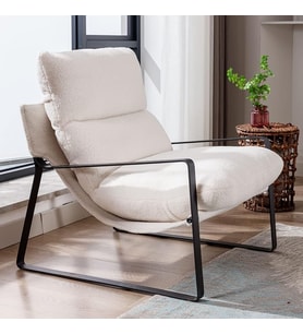 SLLER Portatif Metal İskeletli Berjer, Modern Metal İskeletli Portatif Tekli Koltuk Zarif