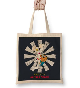 ßDanger Mouse Retro Japanese Bez Çanta Uzun Saplı