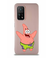 Xiaomi Mi 10T Pro Soft Premier Kapak Patrick Yıldız Tasarımlı Silikon Kılıf - Pudra (Şeffaf)