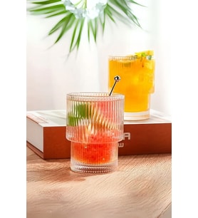 Mithra Life 2 Adet 300 ML Origami Stil Isıya Dayanıklı Su Meşrubat Kahve Cam Bardak MIT1199