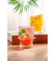 Mithra Life 2 Adet 300 ML Origami Stil Isıya Dayanıklı Su Meşrubat Kahve Cam Bardak MIT1199